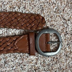 Brown Leather Braided Belt